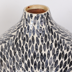 Handmade Mother of Pearl <b>Mosaic</b> Vase Dark Tone Vietnam OEM ODM Decorative Shell Craft Home Interior Accent Wholesale Supplier - Product Image 4