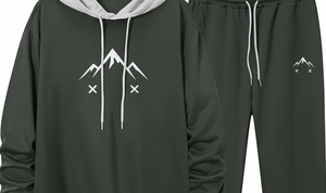 Ensemble de sweat à capuche deux pièces | Vêtements de sport sur mesure | 100% coton respirant antibactérien solide motif hiver chaud polaire - Product Image 5