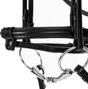 Bride de cheval en cuir, brides Western Brow Band réglables pour chevaux avec mèches et rênes détachables (S (moins de 1.2 mètres), rouge) - Product Image 4