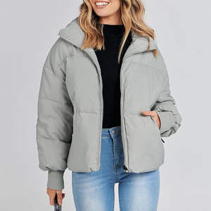 Veste d'hiver matelassée pour femme de qualité supérieure, tissu 100% polyester, manches longues, fermeture éclair, veste matelassée avec faible MOQ - Product Image 2