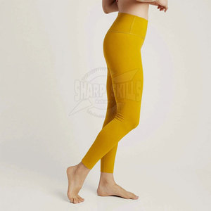 Legging de yoga décontracté à taille haute, respirant, en tricot, personnalisé, fabriqué en spandex et polyester, style unique pour femmes - Product Image 2