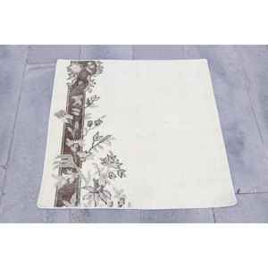 Tapis turc vintage, petit tapis de 2,8 x 2,7 pi (84 x 83 cm), tapis en laine blanc patchwork - Product Image 1