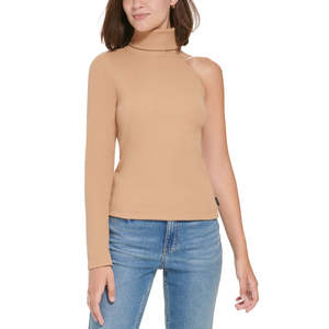 Top Monospalla a Collo Alto da Donna Calvin Klein, Marrone, Taglia Grande - Design Casual Stampato con Chiusura a Cerniera e Motivo Floreale per Estate e Inverno - Product Image 1
