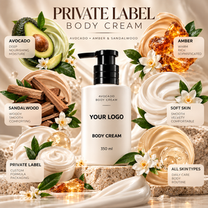 ELAN KIMYA OEM Crema Corporal Hidratante de Aguacate de Marca Privada 350ml Fragancia Ámbar con Vitamina E para Todo Tipo de Piel Turquía - Product Image 3