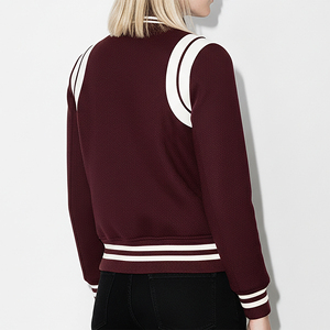 แจ็คเก็ตวาร์ซิตี้แบบสวมใส่สบายสำหรับฤดูหนาว ผลิตตามสั่งแบบ OEM/ODM สำหรับโรงเรียน วิทยาลัย เบสบอล และผู้หญิง - Product Image 6