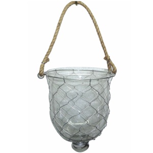 Linterna de huracán colgante única 2025, tarro de cristal de trabajo de ratán de alambre de Metal de alta calidad, artesanía rústica para ocasiones navideñas - Product Image 1