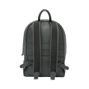 กระเป๋าเป้สะพายหลังหนังสีเขียวเข้มทำจากหนังพรีเมี่ยมพร้อมกระเป๋าคอมพิวเตอร์พร้อมสายรัดกระเป๋าซิปสำหรับกระเป๋า - Product Image 2