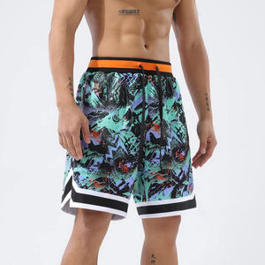 กางเกงขาสั้นลำลองผู้ชายคุณภาพสูง เอวยางยืดแบบรูดเชือก ผลิตตามสั่ง ลายพิมพ์แบบระเหิด ผ้าฝ้ายผสมโพลีเอสเตอร์ เอวกลาง - Product Image 2