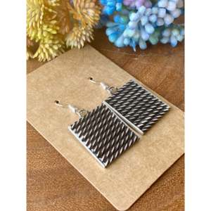 Leander Tahe Vintage Geometric Drop <b>Earrings</b> <b>Gold</b> Plated Sterling Silver with Pearls Diamonds Star Flower Shape for Weddings - Product Image 2