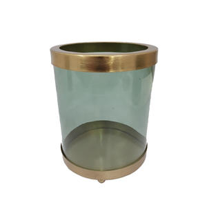 Vente chaude verre/métal T lumière bougeoir or fini pour la maison noël éclairage de table décoration à la main - Product Image 1