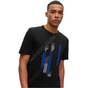 Latest Style Men's Woven Formal Blank O-Neck Short Sleeve Polyester/Cotton Canvas Breathable Eco-Friendly OEM High T-Shirts - Product Image 3