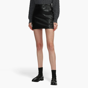 Jupe taille haute en cuir de mouton de haute qualité pour femmes respirante et ajustée meilleur design prix de gros - Product Image 3