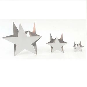 Decorative Modern High Quality Stainless Steel <b>Mirror</b> Polished Laser Engrave Custom Size Christmas <b>Star</b> Set 3 Pcs Ornament - Product Image 1