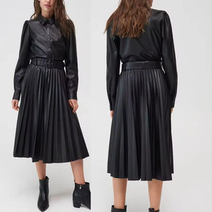 New Custom Fashion <b>Women's</b> Skirts Mini Zipper Design PU <b>Leather</b> Skirt for <b>Women</b> - Product Image 6