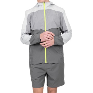 Ensemble de survêtement d'hiver en nylon léger respirant à fermeture éclair cousue sur mesure pour hommes Coupe ample Coupe-vent Ensemble court Deux pièces Taille haute - Product Image 3