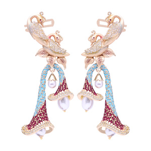 Pendientes colgantes AD tradicionales, AD Jumki elegantes pendientes chapados en oro, proveedor de joyería de moda, exportación de joyería artificial de lujo - Product Image 2