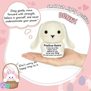 Mini Inspirational Positive Crochet Animaux Lapin Mignon Panier De Pâques Essentials Stuffers pour Adolescents Enfants Fun Point De Croix - Product Image 3
