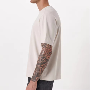 T-shirts de gym pour hommes personnalisés 100% jersey de coton coupe ajustée gris solide logo vierge design brodé anti-rides en vrac - Product Image 2