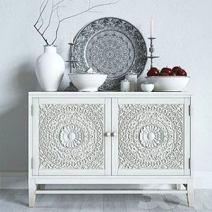 DISEÑOS con incrustaciones de huesos, tradición artesanal única, mesita de noche personalizada y floral, armario con incrustaciones de huesos, sala de estar DE LA India - Product Image 2