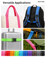 Sangle tissée réfléchissante aspect nylon 15-25 mm, couleur personnalisée, haute densité, texturée, pour sac à dos, appareil photo, laisse pour animal de compagnie, accessoires