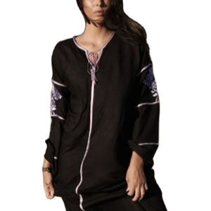 Boho – robe brodée à manches longues, longueur genou, décontractée, surdimensionnée, ample et ajustée, pour femmes - Product Image 1