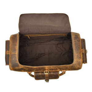 Sac polochon en cuir pleine fleur sac en cuir véritable grande capacité étanche salle de sport voyage bagages hommes week-end sport sac de voyage - Product Image 4