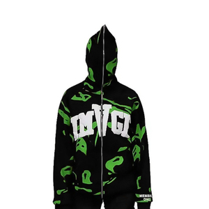 เสื้อมีฮู้ดแบบสวมหัวผ้าเฟรนช์เทอร์รี่มีซิปรูดและพิมพ์ลายปักสำหรับ400พรีเมี่ยม GSM - Product Image 3