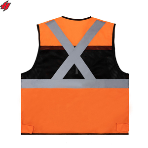 Vente en gros gilet de travail personnalisé pas cher veste sans manches multi-poches trafic construction sécurité gilet réfléchissant - Product Image 6