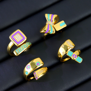 Hot Selling Fashion Design Gold Color Rings 21k Gold <b>Bow</b> Shaped Women Elegant Rings for Party <b>Gift</b> - Product Image 2