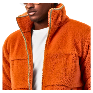 Vestes en polaire d'hiver pour hommes en gros avec logo personnalisé, taille plus, col montant, fermeture éclair, anti-rétrécissement, séchage rapide, respirant, polyester - Product Image 4