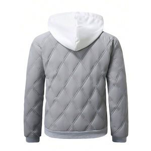 2025 New Arrival <b>Men's</b> Stand Collar Bomber <b>Jacket</b> Waterproof Windproof <b>Lightweight</b> Diamond <b>Padded</b> PUNK STYLE Coat for Wholesale - Product Image 2