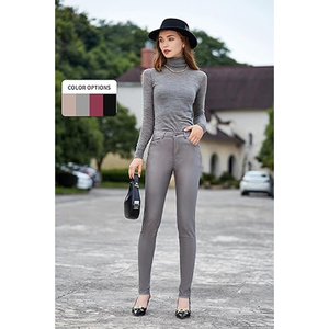 Pantalon legging décontracté pour femme, taille haute, poches, simili cuir, extensible, jeggings coupe-vent, imperméable, longueur entière, mode d'hiver - Product Image 2