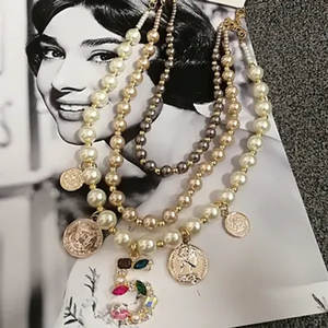 Collar de Perlas Simuladas Multicapa para Mujer, Joyería para Suéter de Invierno - Product Image 3