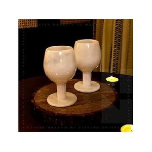 Verre à boire en marbre fabriqué à la main Verre à boire en marbre blanc Verre en marbre de qualité supérieure pour la maison et la cuisine - Product Image 6
