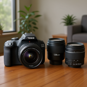 กล้อง DSLR ระดับมืออาชีพ พร้อมเลนส์ 18-55 มม. ชุดเลนส์ 3 ตัว หน่วยความจำ 128GB คุณสมบัติมุมกว้าง - กล้องดิจิตอล - Product Image 3