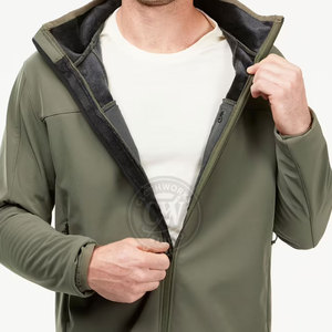 เสื้อแจ็คเก็ตผู้ชายแบบลำลองสำหรับฤดูหนาว ผ้า softshell คอตั้ง ผ้าแคนวาส สีตามสั่ง แห้งเร็ว ระบายอากาศ กันน้ำ โลโก้ด้านหน้า คุณภาพสูง - Product Image 5