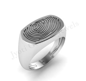 แหวนตราประทับ10X16mm ลายนิ้วมือที่มีคุณภาพสูงเครื่องประดับเงิน925สำหรับผู้ชายแหวนตราสัญลักษณ์สำหรับเป็นของขวัญที่ระลึก - Product Image 1