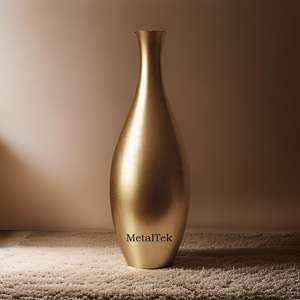 Vase à fleurs en métal décoratif de haute qualité plaqué or, design moderne élégant, finition mate, cadeaux de mariage pour la maison, décoratif - Product Image 3