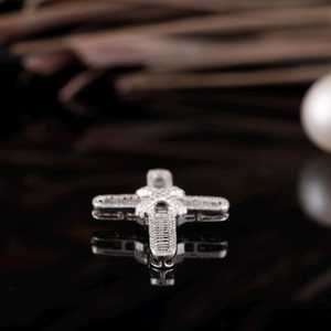 Religious Silver VVS Moissanite Diamond Baguette <b>Cross</b> Pendant Rhodium Plated Handmade Setting Luxury Hip Hop Jewellery - Product Image 2