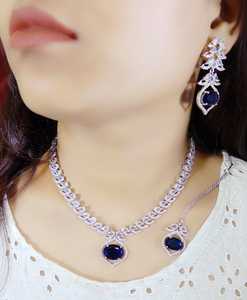 Conjunto de collar nupcial con pendientes, joyería india para mujer, piedras AD de alta calidad para boda y fiesta, joyería para mujer - Product Image 4