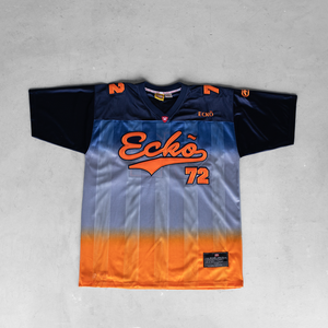 Venta al por mayor de diseño personalizado totalmente sublimación impresa de gran tamaño Crop fútbol americano Retro malla Jersey corto 100% poliéster - Product Image 1