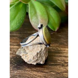 Handmade Navajo <b>Turquoise</b> & Sterling Silver <b>Ring</b> Size 7 Invisible Setting Gemstone Jewelry for Everyday Wear or Gift - Product Image 3