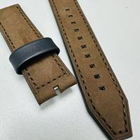 Bracelet de montre de remplacement en cuir souple Crazy Horse marron italien, fait main, de qualité supérieure, 22 mm, boucle ardillon, boucle fixe mobile 4-4 mm