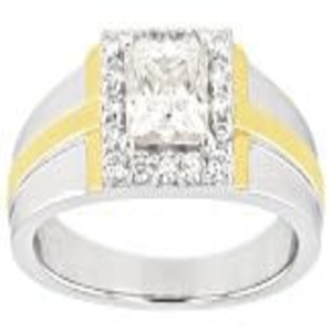 Bague classique en moissanite plaquée or en argent sterling Shama Gems Jewels avec évaluation tierce, unisexe, pour mariages et fêtes - Product Image 1