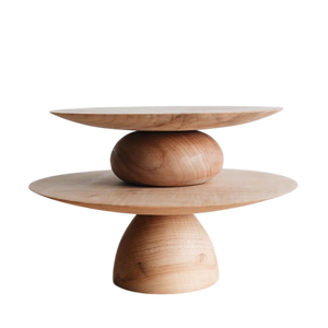 2 Tier <b>Wooden</b> <b>Cake</b> Stand in Natural Color use to Serve <b>Cake</b> at Hotel Restaurant Event and Wedding for Vintage Look - Product Image 5