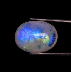 พลอยมูนสโตนสีรุ้งธรรมชาติที่สวยงามอัญมณีทรงวงรีเกรด100% Gemstone-A.A.A อัญมณีทรงหลวมของแท้ - Product Image 4