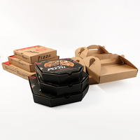 Échantillon gratuit de boîte de papier d'emballage de pizza en forme d'octangle ondulé kraft avec logo personnalisé Boîte de pizza à emporter avec livraison à emporter