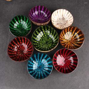 VIETNAM EXPORTATION TRADITIONNELLE LAQUÉ COQUILLE DE NOIX DE COCO BOLS 100% NATUREL - Product Image 4