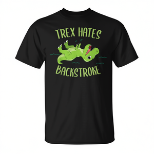 Camiseta divertida con diseño de T-Rex Hates Backstroke, regalo promocional para nadadores - Product Image 2