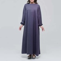 Abaya pour femmes, Dubaï, Turquie, islamique, modeste, 100% soie, mousseline de soie, manches courtes, vintage, coupe droite, boutonnée, naturelle, écologique, personnalisée